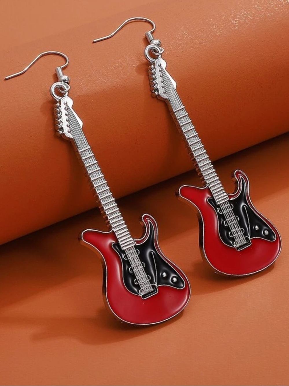 Red Electric Guitar Drop Earrings NEW 🏷️